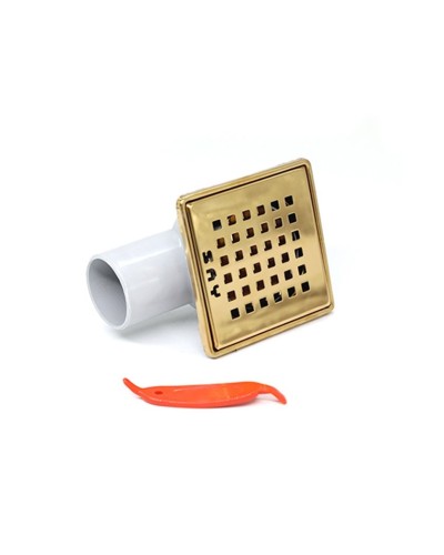 Yerüstü trap TM.18331, yan çıxışlı, paslanmayan polad, 10x10 sm