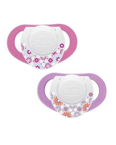 Əmziklər dəsti Chicco Physio Compact Pink, 6-12 ay, lateks, 2 əd, çəhrayı