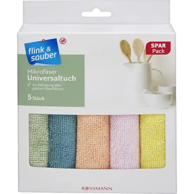 Набор салфеток для уборки Flink & Sauber Mikrofaser Universaltuch, 32x32 см, 5 шт