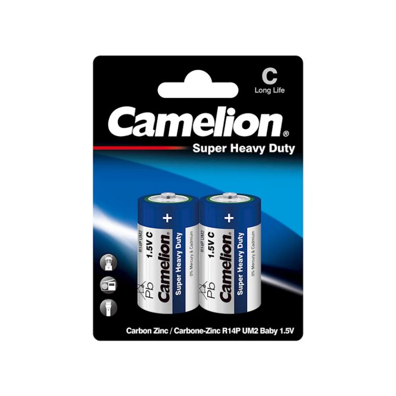 Батарейка Camelion Super Heavy Duty R14P-BP2B, 2 шт Батарейка Camelion Super Heavy Duty R14P-BP2B, 2 шт