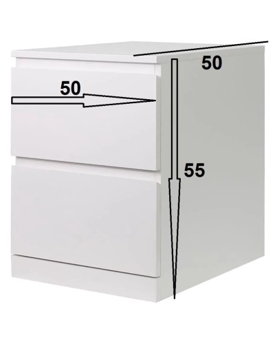Tumba 3563, LDSP, ağ, 55x50x50 sm