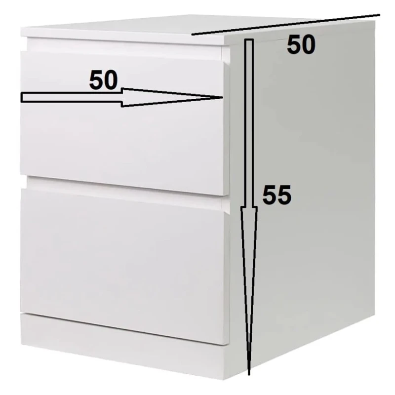 Тумба 3563, ЛДСП, белая, 55x50x50 см Тумба 3563, ЛДСП, белая, 55x50x50 см