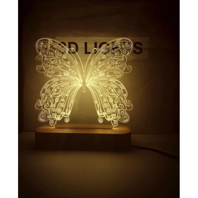 3D-gecə lampası tbs01, 20x14 sm, sarı