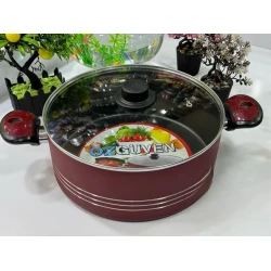 Qazan Ozguven 006, paslanmayan polad, qırmızı, 26 sm