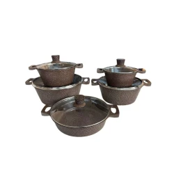 Qazan dəsti Z.H ZGH_00596, qranit, qəhvəyi, 20/24/28/32 sm