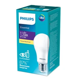 Лампа светодиодная Philips ESS LEDBulb 13W E27 3000K 230V 1CT/12RCA, грушевидная
