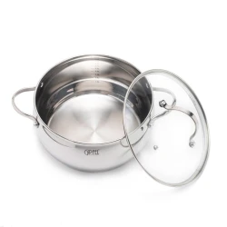 Кастрюля Gipfel Signo 1294, 24 см, 5.5 л, нержавеющая сталь, серебристый