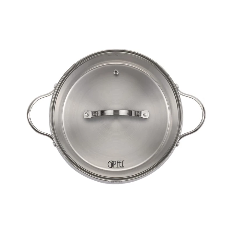 Кастрюля Gipfel Signo 1294, 24 см, 5.5 л, нержавеющая сталь, серебристый
