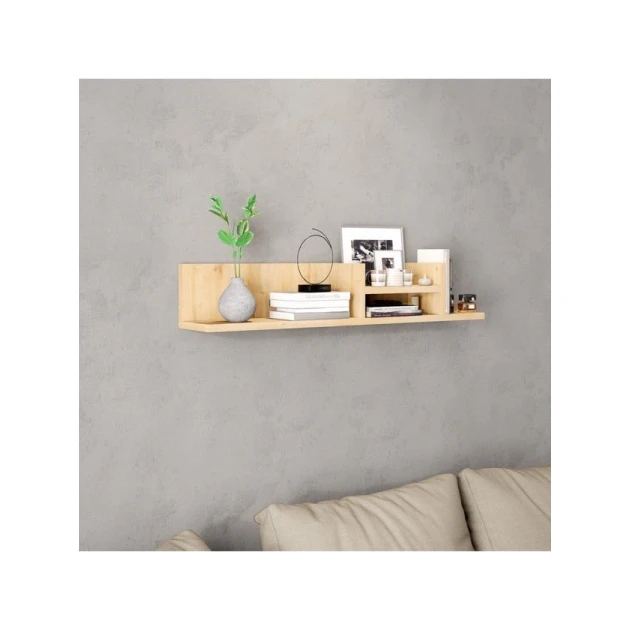 Настенная полка Art Mebel 95, ламинат, 16х90х15 см, бежевая Настенная полка Art Mebel 95, ламинат, 16х90х15 см, бежевая