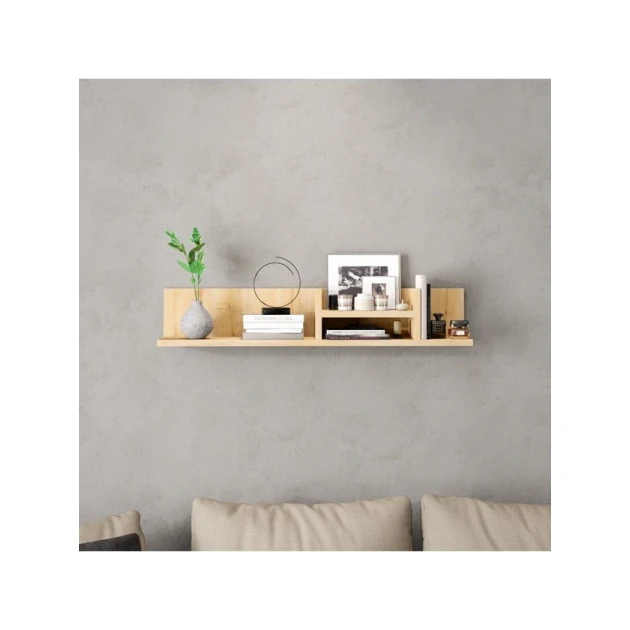 Настенная полка Art Mebel 95, ламинат, 16х90х15 см, бежевая Настенная полка Art Mebel 95, ламинат, 16х90х15 см, бежевая