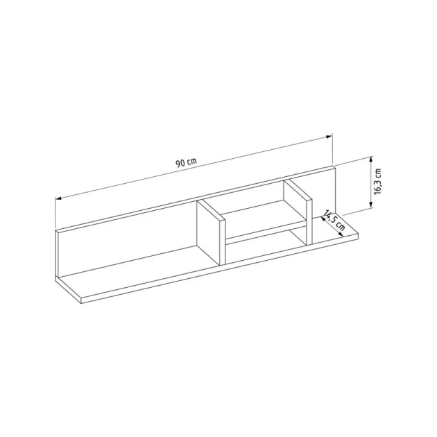 Настенная полка Art Mebel 95, ламинат, 16х90х15 см, бежевая Настенная полка Art Mebel 95, ламинат, 16х90х15 см, бежевая