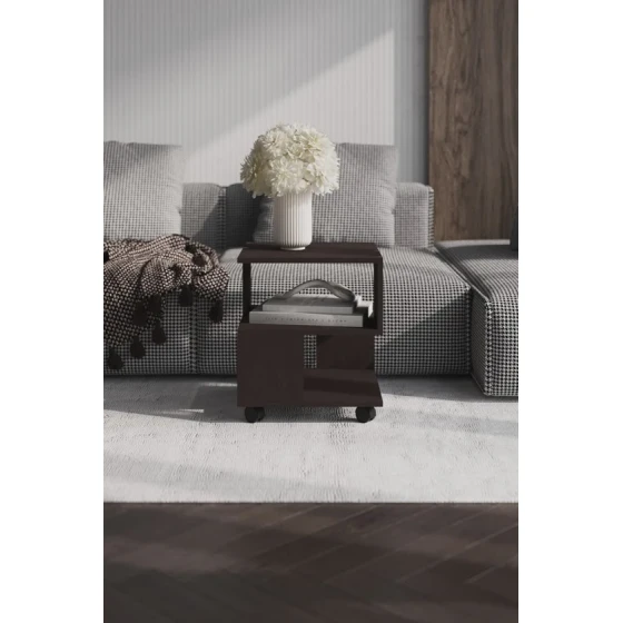 Журнальный стол Letta 3563_Letta25MashVen, темно-коричневый, 40x40x50 см Журнальный стол Letta 3563_Letta25MashVen, темно-коричневый, 40x40x50 см