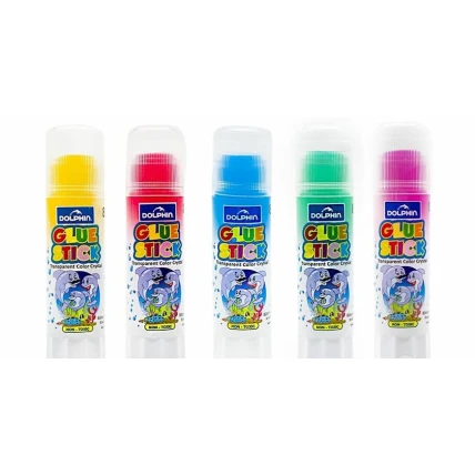Цветной клей канцелярский Dolphin, 8 г, в ассортименте Цветной клей канцелярский Dolphin, 8 г, в ассортименте