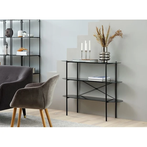 Стеллаж JYSK Horbelev 5 полок, черный Стеллаж JYSK Horbelev 5 полок, черный