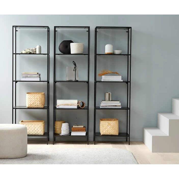 Стеллаж JYSK Horbelev 5 полок, черный Стеллаж JYSK Horbelev 5 полок, черный