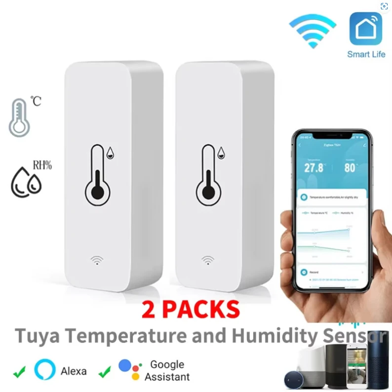 Датчик температуры и влажности Tuya WiFi Temperature and Humidity Sensor