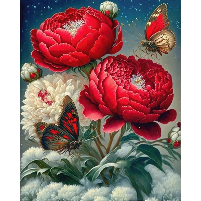 Алмазная мозаика Diamond Mosaic Красные пионы, 40х50 см Алмазная мозаика Diamond Mosaic Красные пионы, 40х50 см