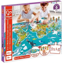 Пазл Hape 2-in-1 World Tour Puzzle And Game Пазл Hape 2-in-1 World Tour Puzzle And Game