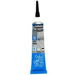 Контур по ткани для создания жемчужин Pebeo Setacolor 3D Brod'perle Silver, 20 мл