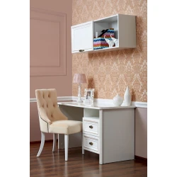 Набор мебели для спальни Era Mebel Natali, белый (шкаф с 2 дверцами 90x55x223 см, шкаф с 1 дверью 45.5x55x223 см, кровать 150x205.7x137 см, прикроватная тумба 56x47x50.5 см, верхний шкаф 220x35x50 см, письменный стол 130x60x75.3 см, подвесная полка 130x35