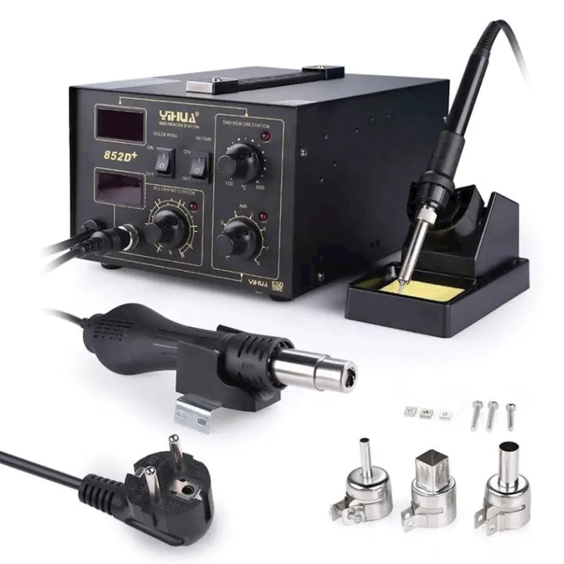 Электрический паяльник с термофеном Yihua 852D+ Электрический паяльник с термофеном Yihua 852D+