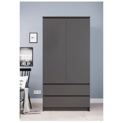 Шкаф Letta, ЛДСП, серый, 180x51.5x90 см