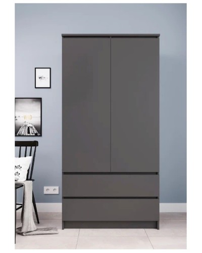 Şkaf Letta, LDSP, boz, 180x51.5x90 sm