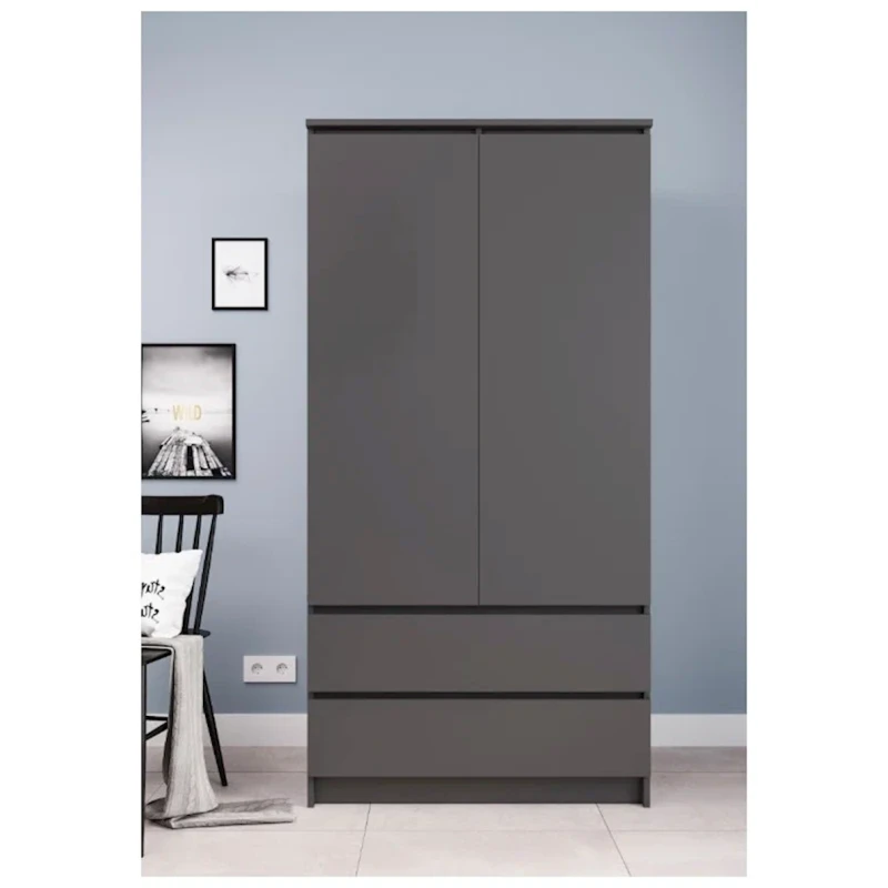 Шкаф Letta, ЛДСП, серый, 180x51.5x90 см Шкаф Letta, ЛДСП, серый, 180x51.5x90 см