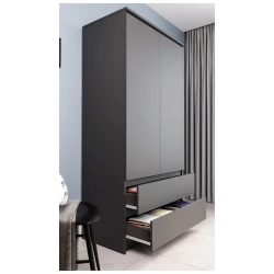 Шкаф Letta, ЛДСП, серый, 180x51.5x90 см