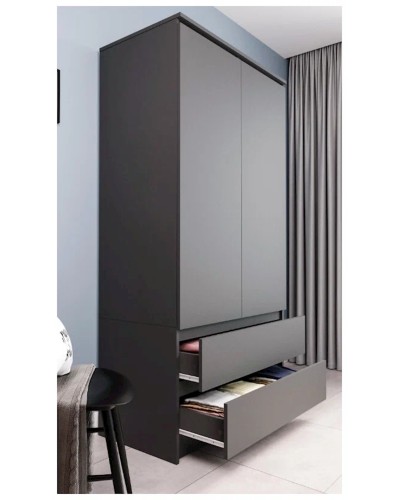 Şkaf Letta, LDSP, boz, 180x51.5x90 sm