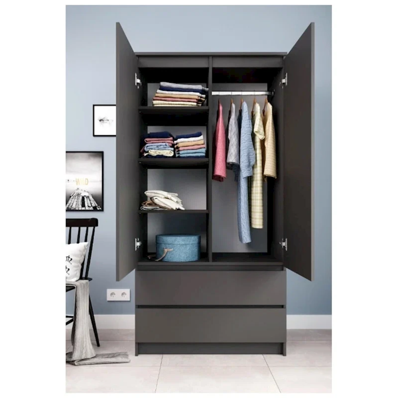 Шкаф Letta, ЛДСП, серый, 180x51.5x90 см Шкаф Letta, ЛДСП, серый, 180x51.5x90 см