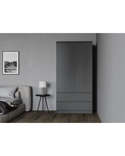 Şkaf Letta, LDSP, boz, 180x51.5x90 sm
