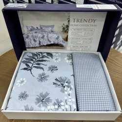 Комплект постельного белья MiraNova SF-610, двуспальный, голубой, пододеяльник 200x220 см, простыня 240x260 см, наволочки 50x70 см/2 шт