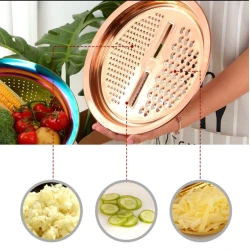 Набор терка, дуршлаг и миска, золотистый