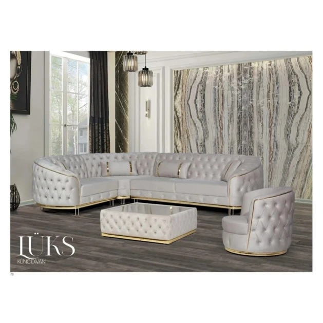 Угловой диван Stil Mebel Lüks, 310x80x65 см, серый Угловой диван Stil Mebel Lüks, 310x80x65 см, серый