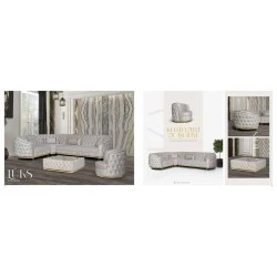 Угловой диван Stil Mebel Lüks, 310x80x65 см, серый Угловой диван Stil Mebel Lüks, 310x80x65 см, серый