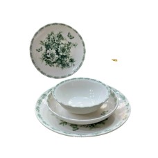 Süfrə qab-qacaq Sarina SHA-00006595, farfor, ağ, 6 nəfərlik, 24 ədəd