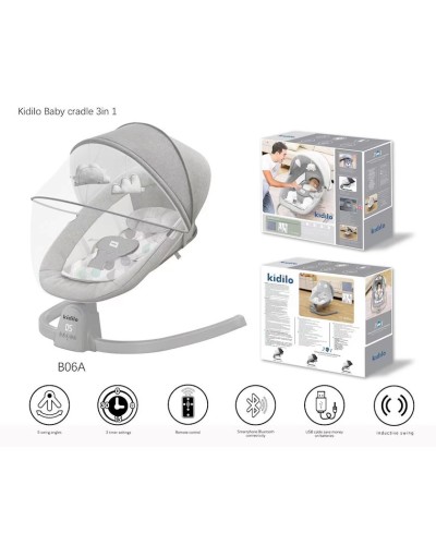 Uşaqlar üçün yelləncək-kreslo Kidilo slm025, boz