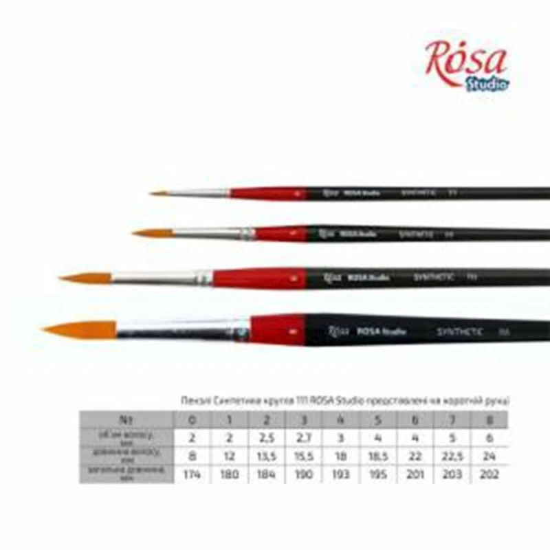 Кисть Rosa Studio 111, №2, круглая, синтетика Кисть Rosa Studio 111, №2, круглая, синтетика