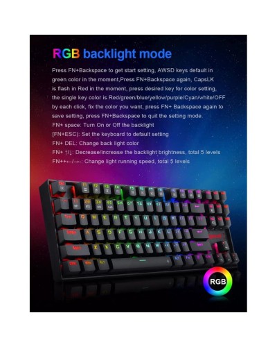Oyun klaviaturası Redragon K552P-KBS