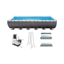 Karkaslı hovuz İntex Rectangular Frame H26364NP, qara, 732x366x132 sm, 31805 l