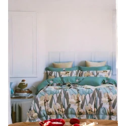 Комплект постельного белья Narlı 000268, пододеяльник 160х200 см, наволочка 50х70 см (2 шт), двуспальный, сатин, разноцветный