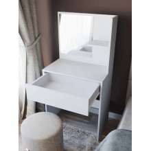 Makiyaj masası Art Mebel 53, laminat, ağ, 130x65x40 sm