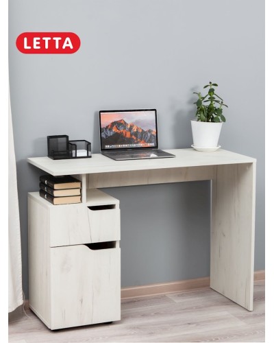 Yazı masası Letta Dub White, 73х33х62 sm, LDSP, ağ