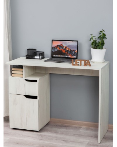 Yazı masası Letta Dub White, 73х33х62 sm, LDSP, ağ