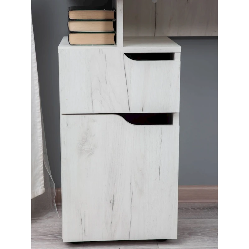 Письменный стол Letta Dub White, 73х33х62 см, ЛДСП, белый Письменный стол Letta Dub White, 73х33х62 см, ЛДСП, белый