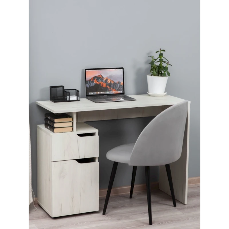 Письменный стол Letta Dub White, 73х33х62 см, ЛДСП, белый Письменный стол Letta Dub White, 73х33х62 см, ЛДСП, белый