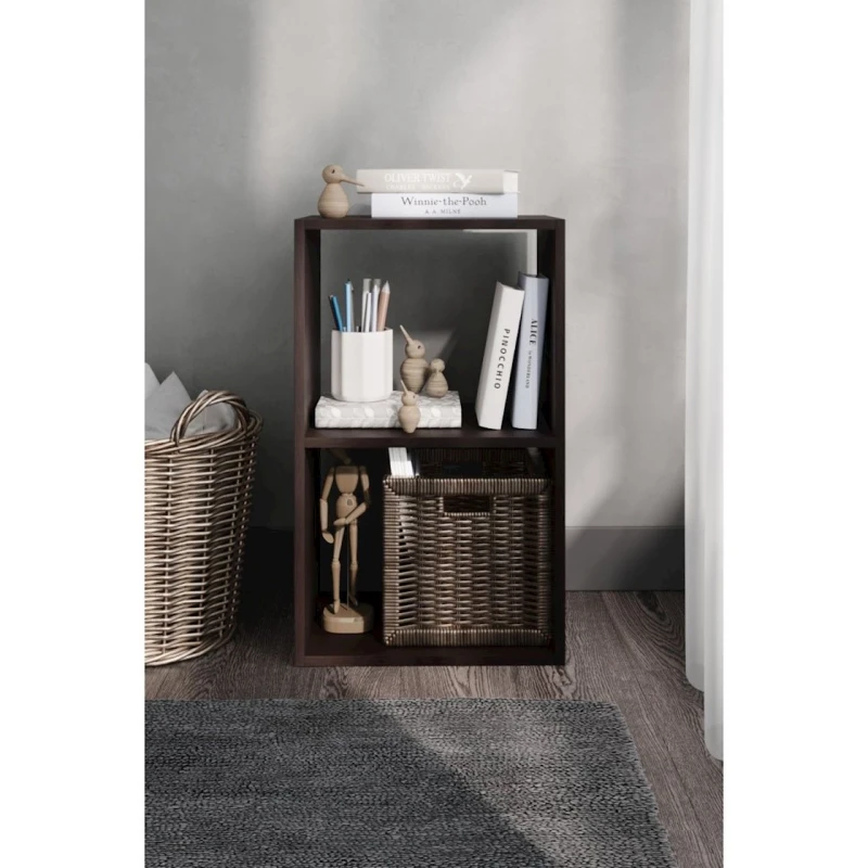 Стеллаж 3563_Stellaj2KubaVenge 70x40x31 см, ЛДСП, коричневый Стеллаж 3563_Stellaj2KubaVenge 70x40x31 см, ЛДСП, коричневый