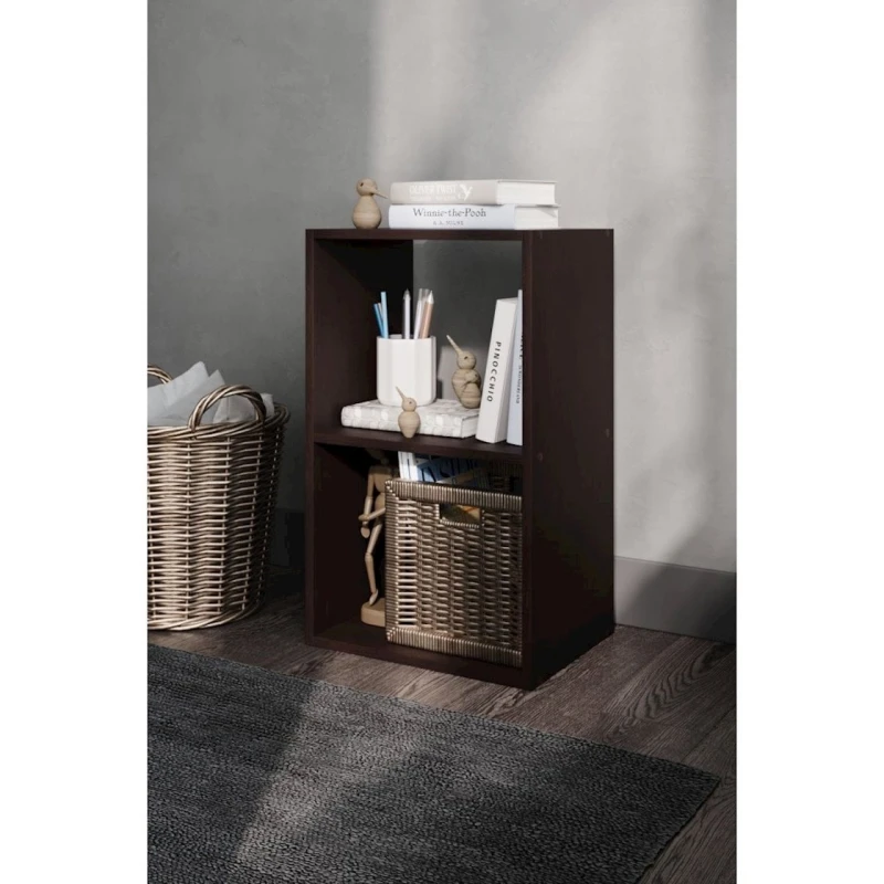 Стеллаж 3563_Stellaj2KubaVenge 70x40x31 см, ЛДСП, коричневый Стеллаж 3563_Stellaj2KubaVenge 70x40x31 см, ЛДСП, коричневый