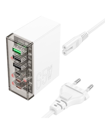 Сетевое зарядное устройство Hoco N36 65W + Hoco C104A White В Подарок